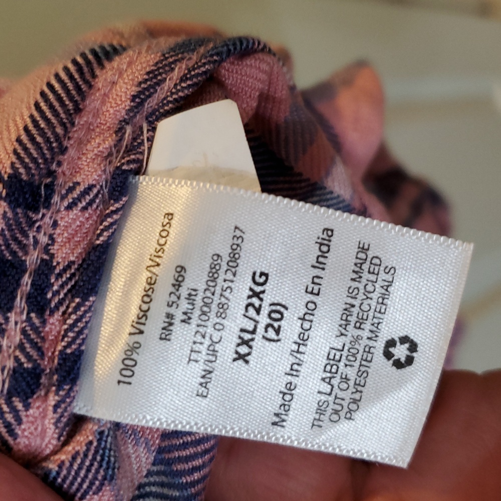 Time N Tru Pink Plaid Button-Up Shirt XXL - Picture 4 of 5